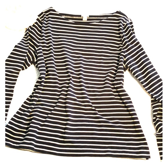 J. Crew Tops - J.Crew B&W Striped Top